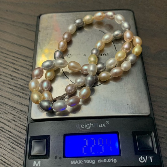 Honora Sterling Cultured Pearl Pastel Multi-Colored Necklace 16in High Luster - Picture 8 of 11